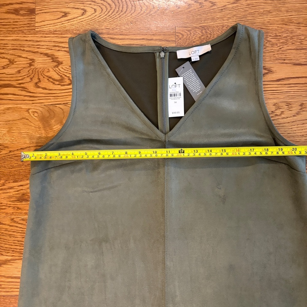 LOFT Green Sheath Mini Dress V-Neck Sleeveless - Picture 5 of 7